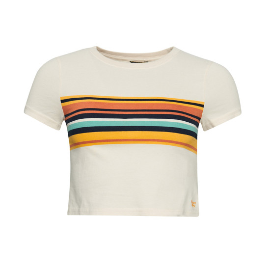 Superdry Γυναικεία κοντομάνικη μπλούζα Vintage Stripe Crop T-Shirt